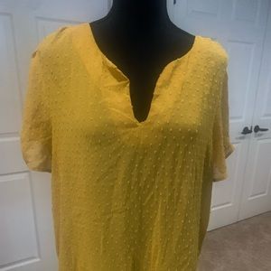 Mustard yellow short sleeved blouse